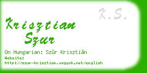 krisztian szur business card