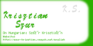 krisztian szur business card